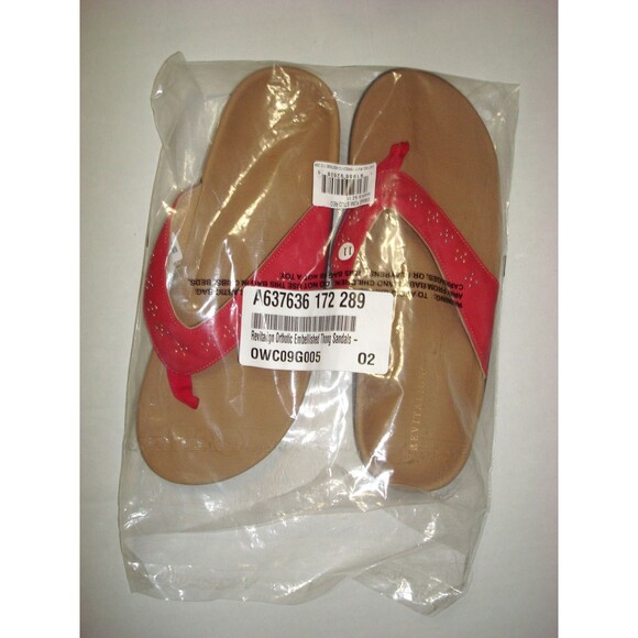 New Womens 11 B M Flip Flops Thong Sandals Shoes Revitalign Red Stud Orthotic - Picture 5 of 5